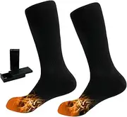 [Generic] Battery Powered Heated Socks Winter Warm Cotton Socks Foot Warmer for Skiing Camping Hiking