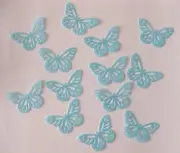 48 EDIBLE BLUE BUTTERFLY RICE / WAFER PAPER CUPCAKE CAKE TOPPERS