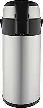 Pioneer Flasks SS50R Stainless Steel Airpot Hot Cold Water Tea Coffee Dispenser Conference Event Flask, Satin Finish, 5 L