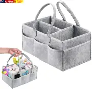 Baby Diaper Caddy Organizer, Foldable Felt Nursery Tote Storage Bin Portable Car