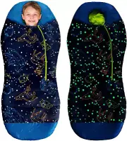 AceCamp Glow in The Dark Mummy Sleeping Bag for Kids and Youth, Blue