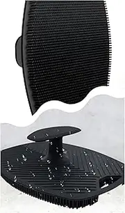 RQzaufania Silicone Body Scrubber, Gentle Exfoliating and Massage for All Skin Types, Hand Shower Bath Brush for Body (Black)