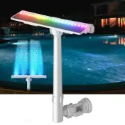 Solar Pool Fountain for Above and In-ground Pools, with 10-Color Lights and A...