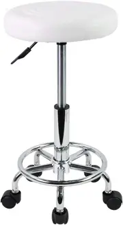 Adjustable Round Stool with Footrest for Spa, Salon, and Tattoo Work