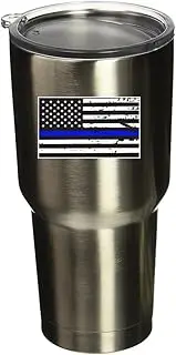 5084 Blueline Flag 4 PK 1.5"x2.5" Vinyl Sticker Decal for Yeti Mug Cup RTIC Sic Cup Thermos Cup or Laptop Cell Phone wrap or Hardhat
