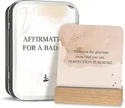 BIROYAL Badass Affirmation Cards for Women - 55 Inspirational & Motivational Cards - Daily Positive Affirmation Card for Women with Display Stand & Metal Box - 3.5’’ x 2.8’’