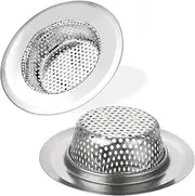 Pack of 2 Sink Strainer, Sink Strainer, Drain Strainer, Stainless Steel, Sink Strainer for Kitchen, Sink Strainer, for Shower, Bathtub, Kitchen