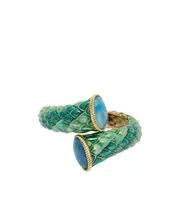 scaled cuff bracelet One size Green