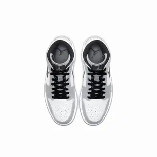 【NIKE 耐吉】Nike Air Jordan 1 Mid Smoke Grey 煙灰 中筒 灰白 復古 AJ1 籃球鞋 休閒鞋 男鞋 554724-092