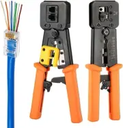 RJ45 Crimp Tool Pass Through Cat5 Cat5e Cat6 Crimping Tool for RJ45/RJ12 Regular