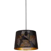 CLA Lighting Penshade Interior Slanted with Maple Leaf Pattern Laser Cut Pendant Light Black