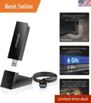 WiFi 6E USB Adapter 3Gbps Tri-Band Wireless Gigabit WiFi for Windows PC