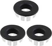 Murtenze 3Pcs Sink Overflow Ring, Sink Basin Trim Overflow Cover Copper Insert in Hole Round Caps for Kitchen Bathroom (Black)
