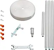 3 Pack Replacement 5.1 Inch Light Canopy Kit with 11.8" Hanging Rod,Brushed Nickel Finish Replacement Cover Plate for Chandelier, Pendant Light, Swag Light, Ceiling Fan, Flower Basket or DIY Projects