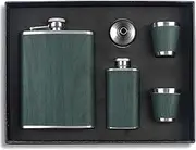 Hip Flask Set Stainless Steel Flask of Gifts for Men 260ML Bar Party Camping Barbecue Portable Pocket Flask Green