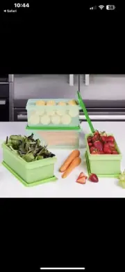 TUPPERWARE STACK N STORE SET (SET OF 4) Fridge Containers Large Rectangle - NEW