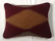 14"x19" Holly Hunt Leather/ Wool Pillow "Sagebrush" Made with Pendleton® Fabric"