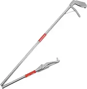 SUPVOX Snake Grabber 127cm Reach Stainless Steel Clip for Snakes Versatile Reptile Catcher Metal EEL Tong Kitchen Tool