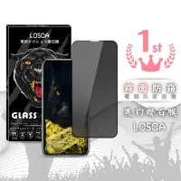 在飛比找momo購物網優惠-【LOSOA】iPhone全型號霧面防窺黑豹鑽石膜玻璃貼14