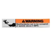 Boat Weatherdeck Warning Decal | 5 1/2 x 1 Inch Orange Black White