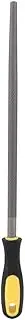 Round Mill Steel File Rasp with Handle Sharpening Shaping Tool for Metal Projects in Garages Factories Engineering Workshops (12-inch middle tooth round file with handle)