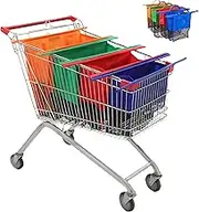 Ezonedeal 4 Pack Reusable Grocery Shopping cart Bags Egg/Wine Holder! Reusable Grocery Cart Bags Sized for Australia. Eco-Friendly 4-Bag Grocery Tote.100% Qlty Guarantee