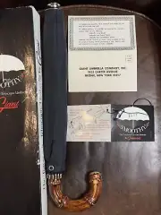 Vintage Smoothy Travel-wise Telescopic Umbrella By Giant. Fifth Avenue NY.