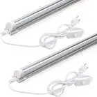 LED Shop Light 2FT, 20W 3000LM 6500K, T8 LED Light Fixture, Clear Cover, Ceiling