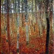 Art Mural Ceramic Backsplash Bath Klimt Forest Tile #662