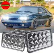 4PCS 4x6" inch LED Headlights Hi/Lo Beam Projector For Ford Mustang 1979-1986 S+