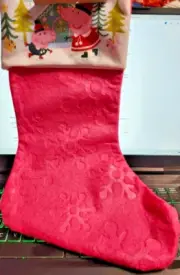 PINK FELT PEPPA PIG CHRISTMAS STOCKING 14In.