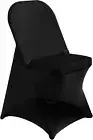 Stretch Spandex Chair Covers - Black 50 PCS, Folding Kitchen Chairs Cover, Unive