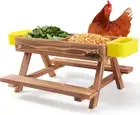 Boulphia Chicken Feeder No Waste Kit With Picnic Table and 2 Water Feeders, H...