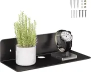 Floating Shelf 9 Inch Wall Mounted Set of 1 Aluminium Black- Easily Expand Wall