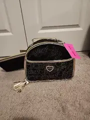 betsey johnson train case Blk/Gold