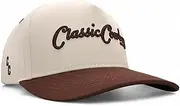 [Classic Cowboy] The Kittle Adjustable Snapback Hat White/Brown