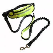 Adjustable Hands Free Dog Leash Lead + Waist Bag Belt Jogging Walking Running