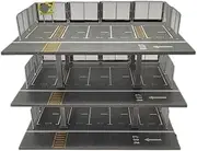 Model Parking Model Scene 1/64 Parking lot Storage Simulation Parking Garage Model Scene Alloy car Storage Toy car Sports car Ornaments for Diorama Parking Lot Display(A)