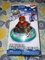 Inflatable Snow Sled Boogie Air Tube 37" Wham-O Luge Age 4+ Grip Handles NEW