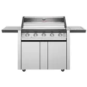 BeefEater 1600 Series 5 Burner BBQ & Trolley with Side Burner - Stainless Steel