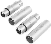 CableCreation [2-Pair] XLR Male to Male & XLR Female to Female 3PIN Adapter Connector Compatible with Microphone,Mixer,Silver