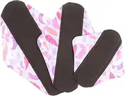 Healvian Bamboo Charcoal Sanitary Pad 3pcs Reusable Menstrual Pads for Women Panty Liners Sanitary Napkins