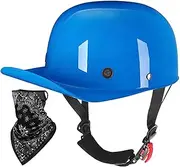 Motorbike Half Helmet Vintage Baseball Cap Half Helmet Moped Half Cover Skull Helmet for Adult Men Women Street Racing Cruiser Motorcycle Scooter Helmet DOT/ECE Approved