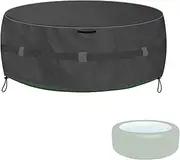 XCZ Portable Hot tub Cover That Completely Covers Inflatable hot tub- Waterproof, Sun Resistant, dust Resistant, 85 "Inflatable Hot tub Spa, Round (Black, Cover only)