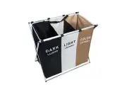 Laundry Basket 3 Section,Foldable Dirty Laundry Hamper, Hampers for Laundry,C...