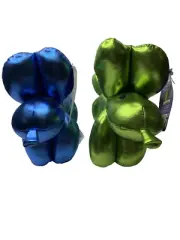 2x Balloon Dog Plush Bensons Trading Plush Toy 30cm Dog Balloon Green & Blue