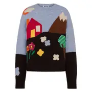 [Moschino] Moschino Landscape-print Wool Sweater 40 IT BLUE/BLUE