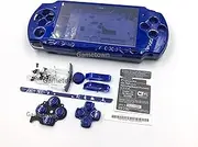 New Replacement Sony PSP 2000 Console Full Housing Shell Cover with Buttons Set -Blue.