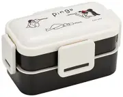 Skater Bento Box Pingu 600ml Antibacterial Softly Served Dome-Shaped Lid 2 Tier