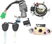 MZBZUTEDEE Motorcycle Lock Key Set Ignition Switch Cover Fuel Tank Gas Cover Cap Lock Fit for Haojue Fit for Suzuki DR 160cc DR 150cc HJ150 DR 150 160